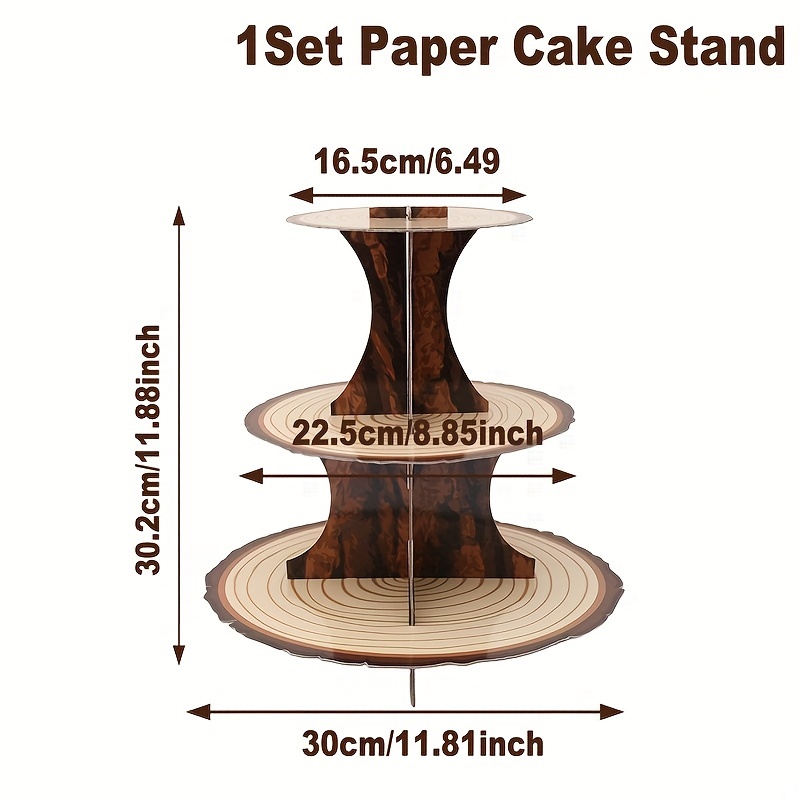 TEMU Non-food-contact, 1pc Cupcake Stand Decoration, Centerpieces, 3 Tier Western Party Cake Holder, Baby Shower Rustic Cupcake Stand Decor For