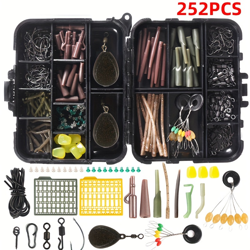 252pcs/217pcs European Fishing Library European Carp Fishing Accessories Set Lead Ball Fishing Gear Set Box