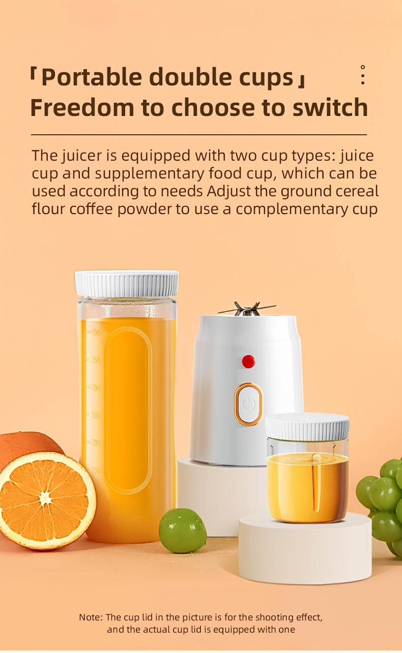 collection of a 13 4 oz portable dual cup blender versatile for fruits and vegetables featuring a 6 blade gift juice container kitchen tools details 9