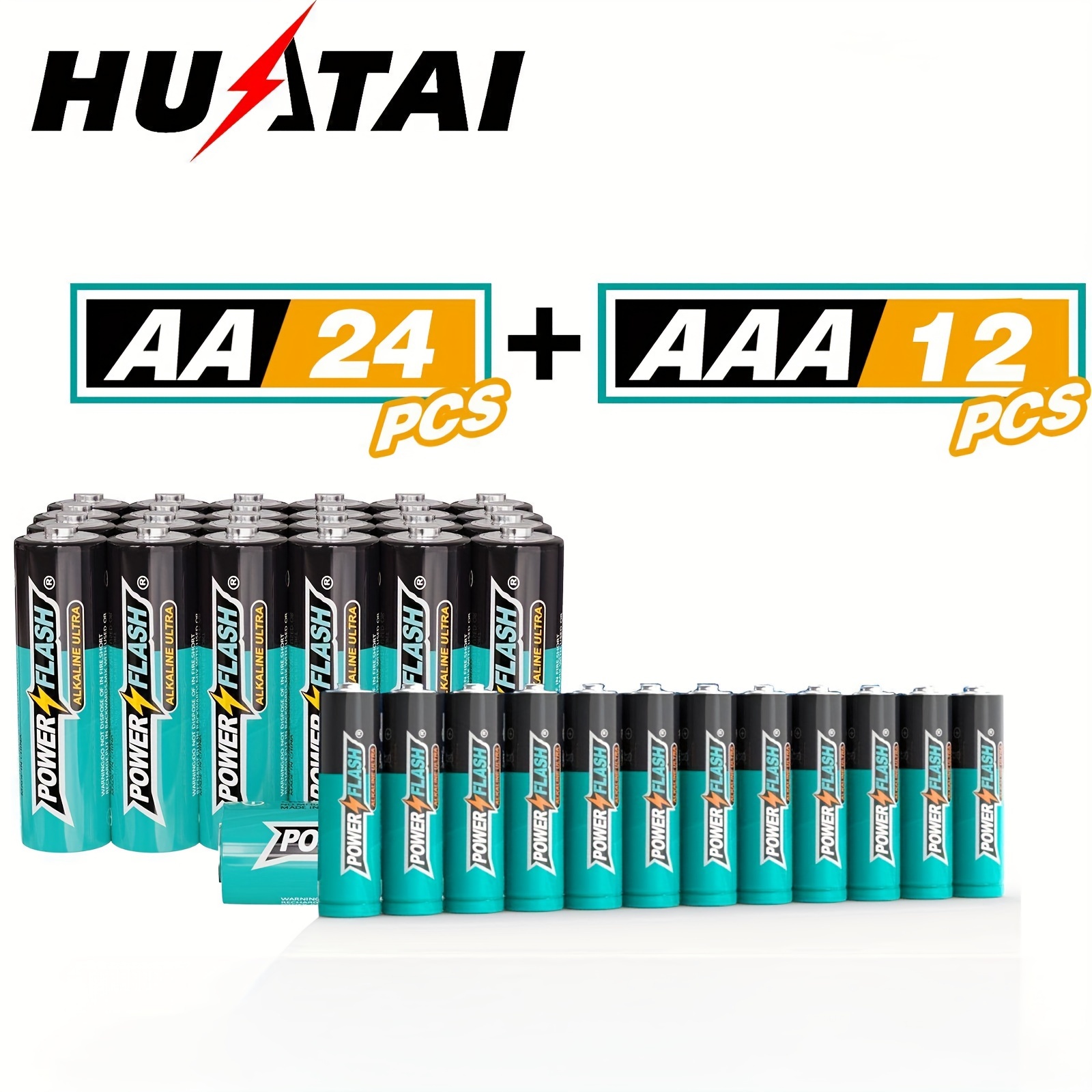 

Huatai Long-lasting Batteries, , Set Of 12 Aaa And 24 Aa Batteries For Household Device