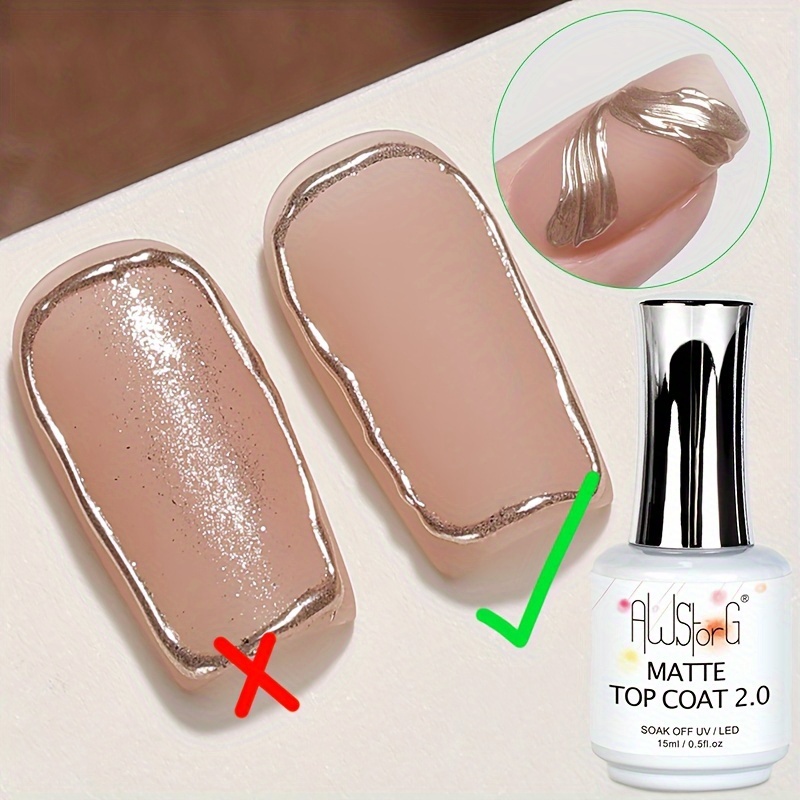 Image of Awstorg 15ml Gel Polish Base & Suitable For /, Soak Off Varnish, Matte Nail Seal Gel, Semi-permanent Nail Polish For Nail Art, Gel For Salon Use, / Compatible