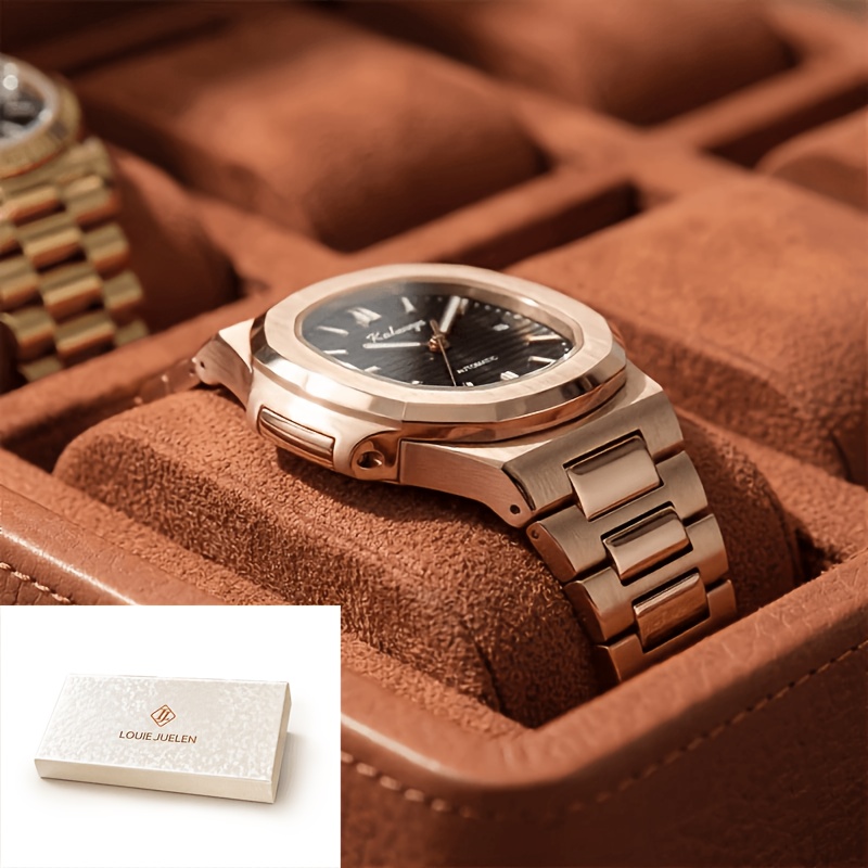 TEMU 2026 High-quality Ladies And Men's Fully Automatic Mechanical Watches Luminous Stainless Steel Strap Fashion Trend Men's Gift Wristwatches