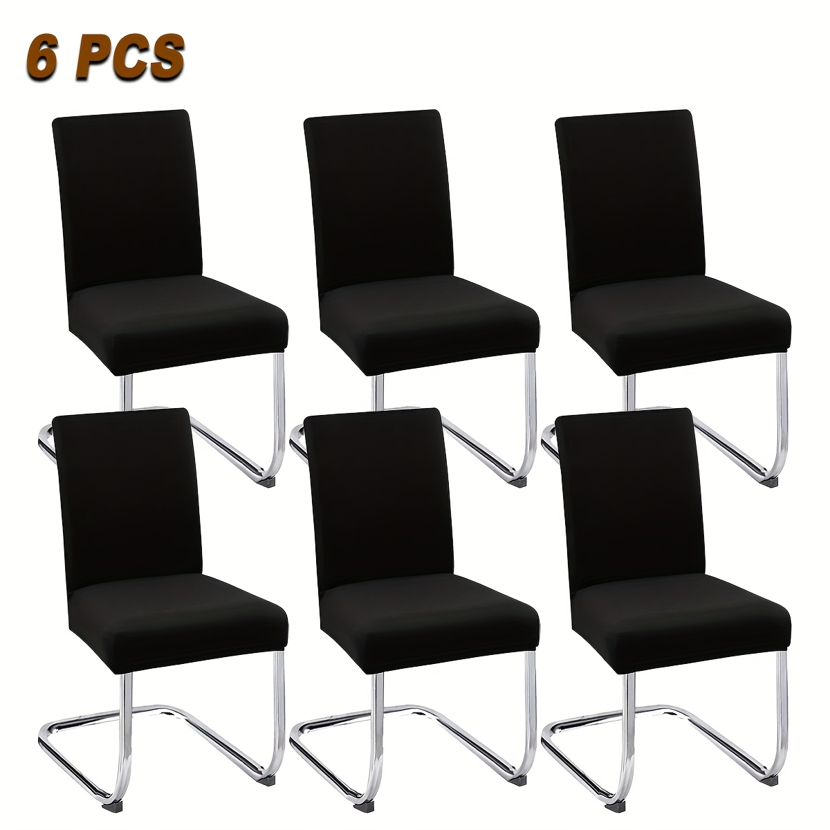 Image of 4/6pcs 140gsm Stretch Fiber Fabric Comfortable Soft Easy-install Armchair Slipcovers To Refresh Your Living Room And Dining Area