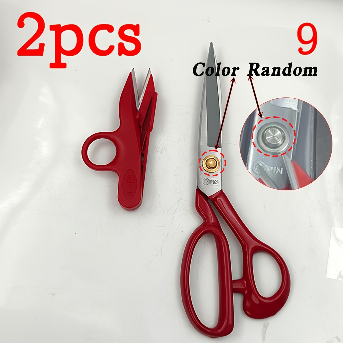 TEMU 9-12 Inch Black Steel Tailor Shears For Garment Fabric Cutting Industrial & Domestic Sewing Machine Sewing Machine Additions