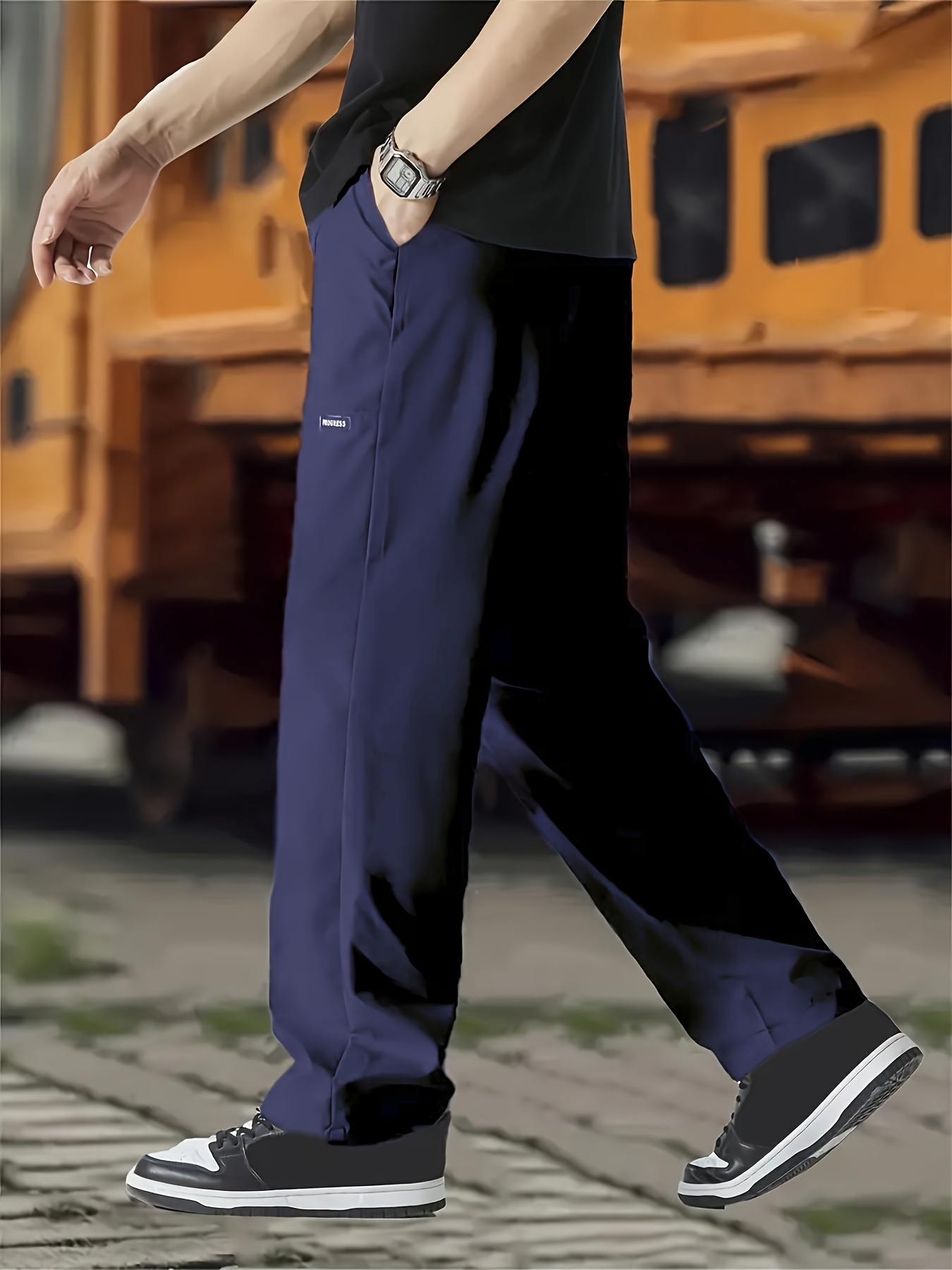 pantalones casuales hombres en solo pieza pantalones Temu El