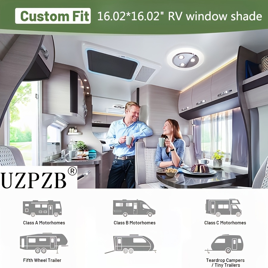 TEMU Rv Roof Vent Skylight Insulation Cover, Rv Ventilation Sunshade Fabric Suitable For Campers - Protection Thickened Version (16 X 16 Inches) -