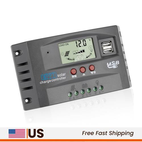 60a 100a mppt solar charge controller 12v 24v auto tracking solar panel for rv roof camping boat