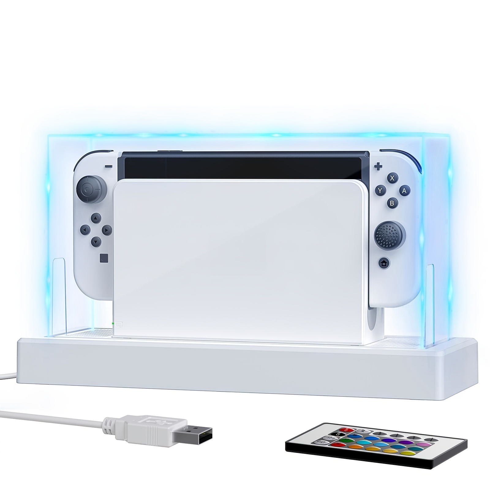 

Elegant Acrylic Display Box Switch/oled/lite - Features 16 Customizable Led Light Bases & Dust Covers, Usb-powered, Ideal Christmas Gift