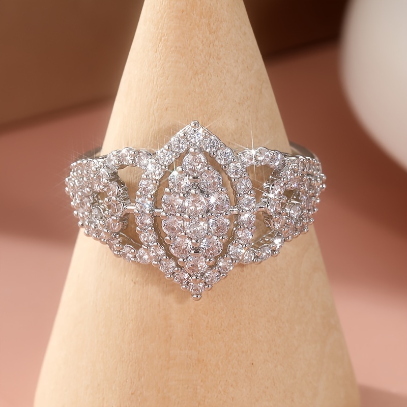 Vintage Boho Copper Engagement Ring with Zirconia Inlay