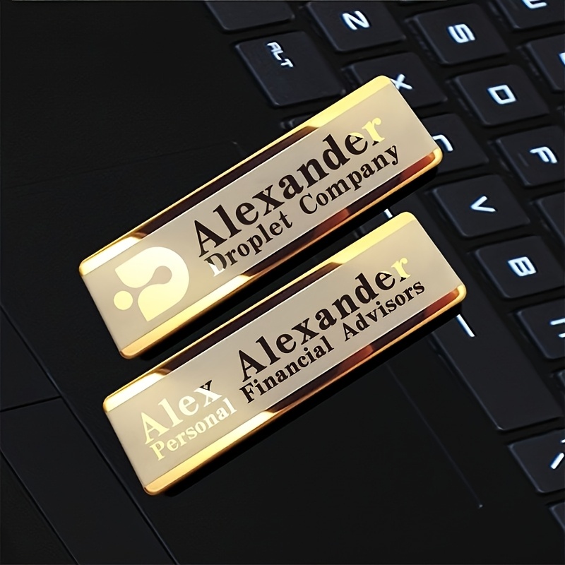 TEMU 2pcs Personalized Custom Engraved Name Brooches, Multilingual Support Personalized Name Tags For Office/school/hotel/company/hospital Etc. ,