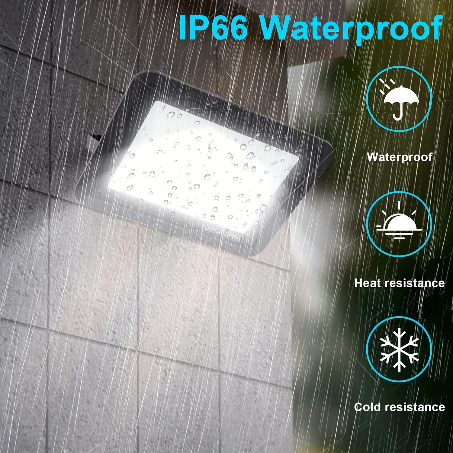 2x 100W LED Außenstrahler – IP65 Wasserdicht, 6500K Kaltweiß, 120° Winkel Für Garten, Garage & Hof