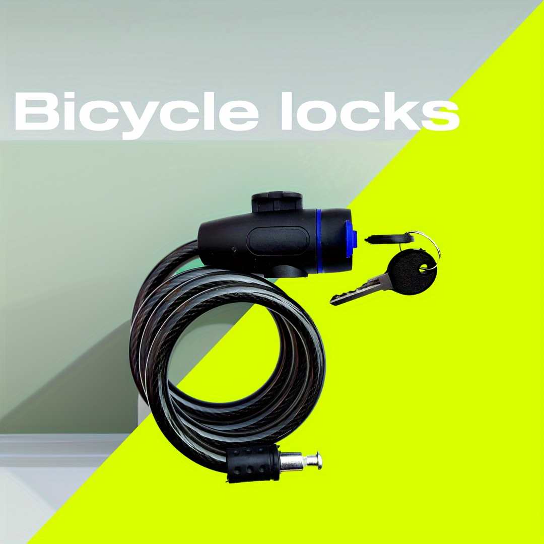 

1pc Stainless Steel Bicycle With Key - Portable Anti-theft Mountain Bike Lock With Mechanical Knob Controller And Lock Holder