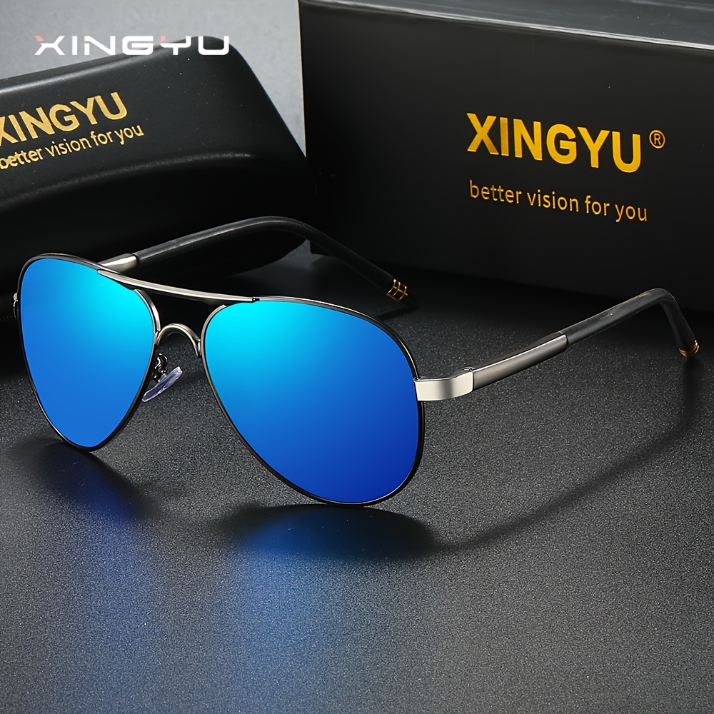 Image of Men's Polarized Round Sunglasses For Outdoor, Fishing Sunglasses With Counter Display Box, Gift Sunglasses