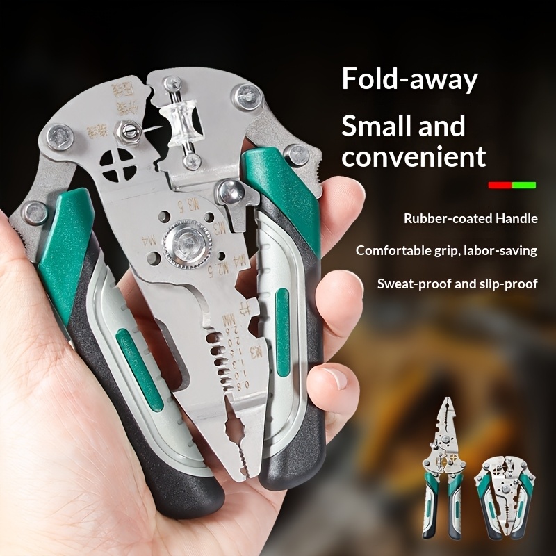 12 in 1 carbon steel in multi compatible with voltage tester strip wire pliers heavy duty portable for professional electricians no   stainless steel for diy sites 12 functions Product details 2