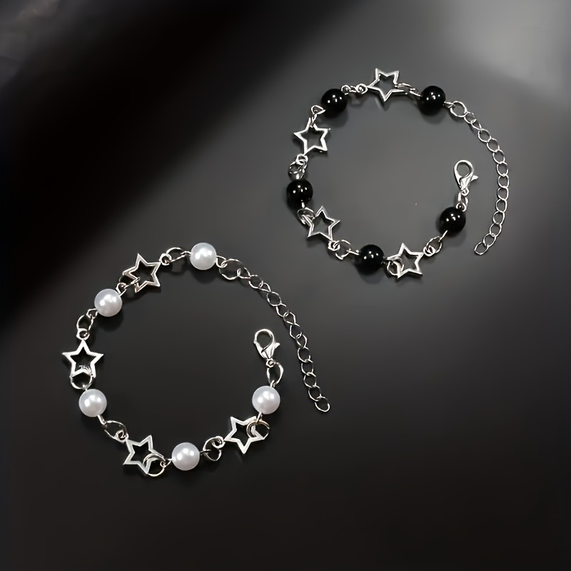 TEMU Lot de 2 bracelets Y2K avec chaîne étoilée - de fêtes parfait pour homme