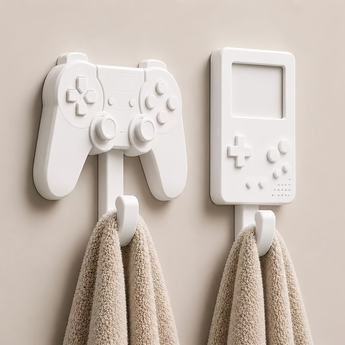 TEMU 2pcs Set Of Game Controller Wall Hooks, Retro Handheld Console Shaped Decorative Wall Hooks, 3d Printed Pointed Wall Hooks, Can Hang Towels And