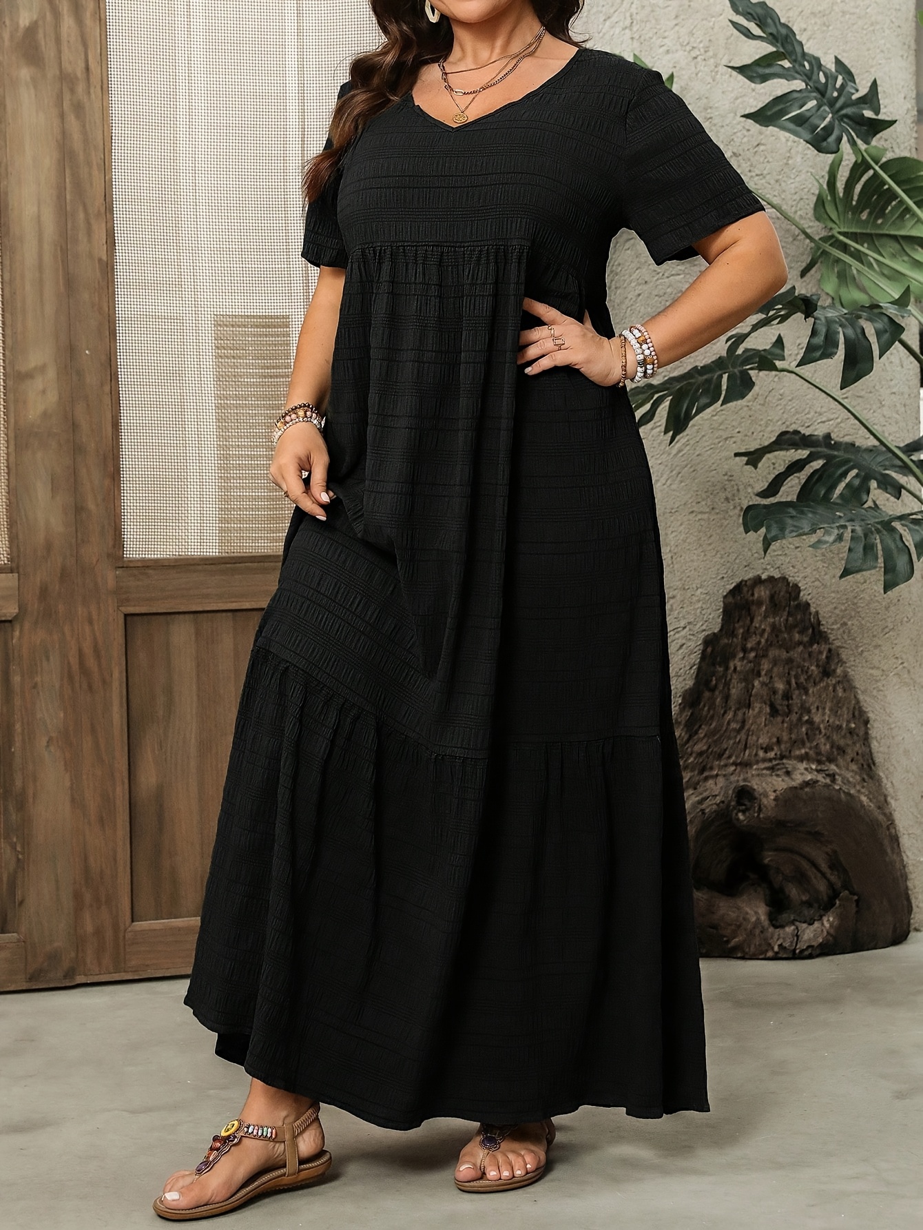 20 Model Fashion Clothes Size 22 City Chic Trendy Plus Size Embroidered  Bloom Maxi Dress Black