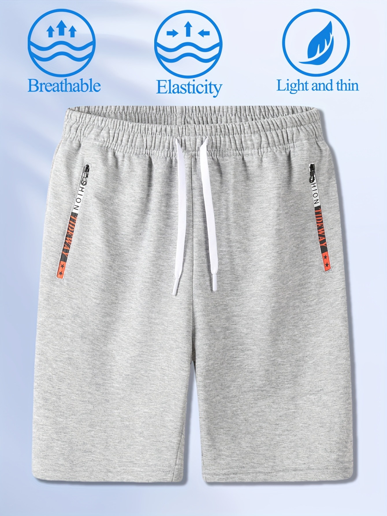 1pc Men's Breathable Knit Athletic Shorts with Elastic Waist & Zipper Pockets - Moisture-Wicking Workout Shorts for Running, Gym, Training, Beach - Multi-Color Options, Smooth Texture Fabric