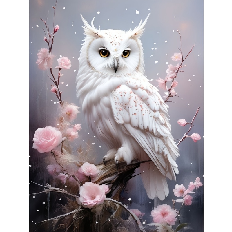 Owl 5d Diamond Painting Kit, Round Acrylic Diamonds, Art Decor