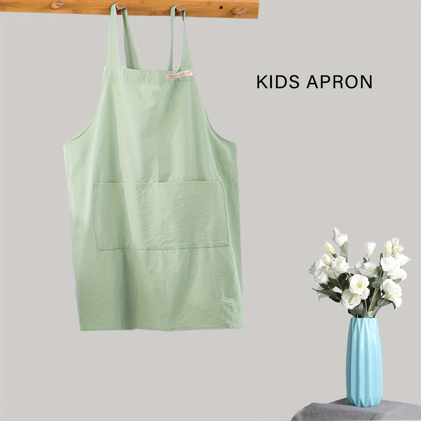 1pc Of &;s Cotton Apron, Cross-back Strap With 2 Pockets For Painting In Kitchen And Garden Play, Soft, Comfortable And Breathable