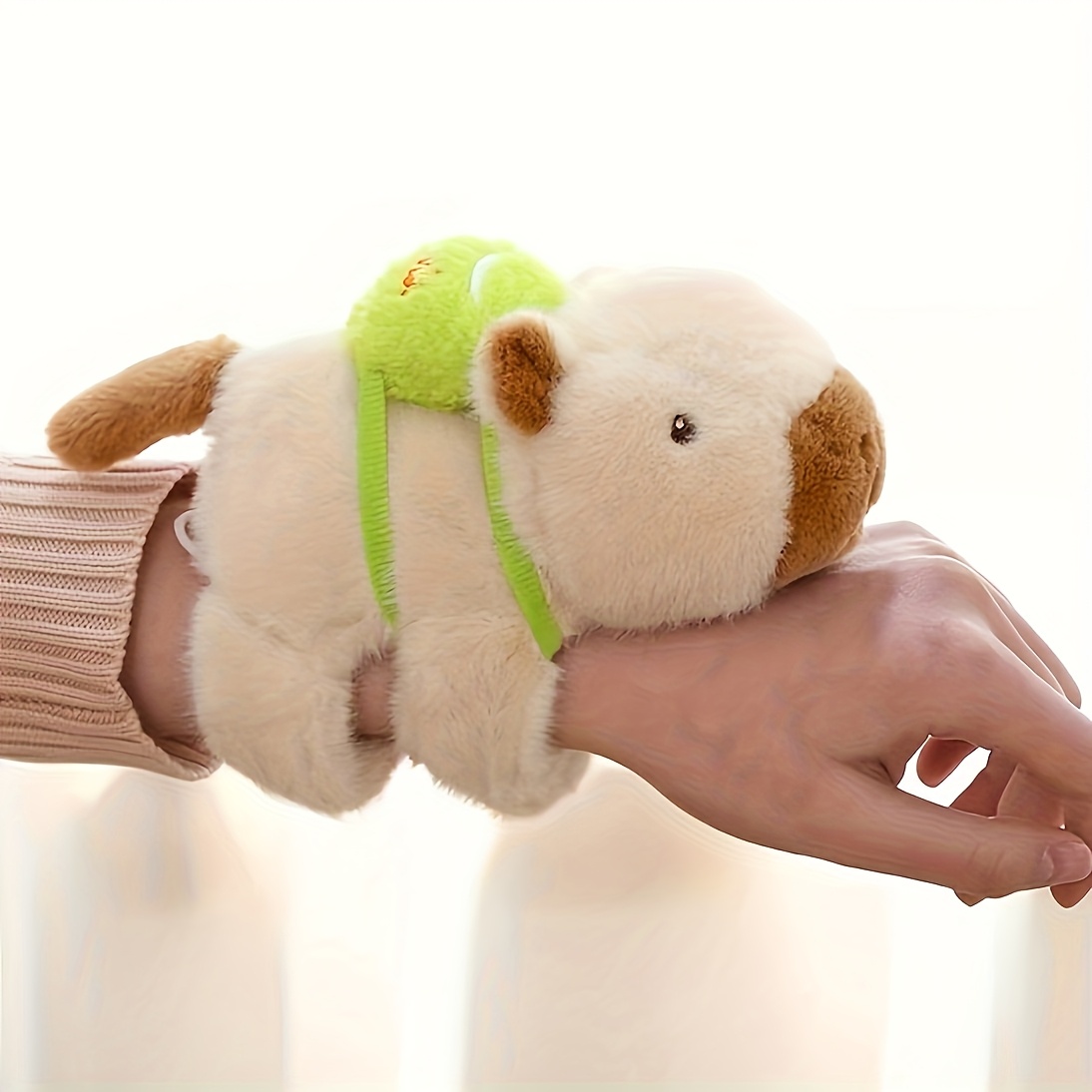 TEMU Capybara Plush,capybara Stuffed Animal,animal Hug Clapping Bracelet,plush Toys, Stuffed Animals,plush Animals, Gifts For Girls, Birthday Gifts