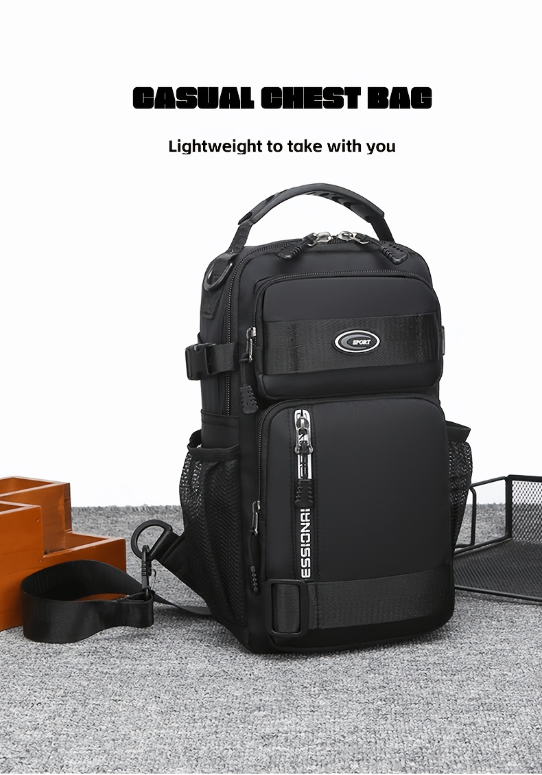 Wasserdichte Sling-brusttasche Mit Fächern Für Herren_voghion.com