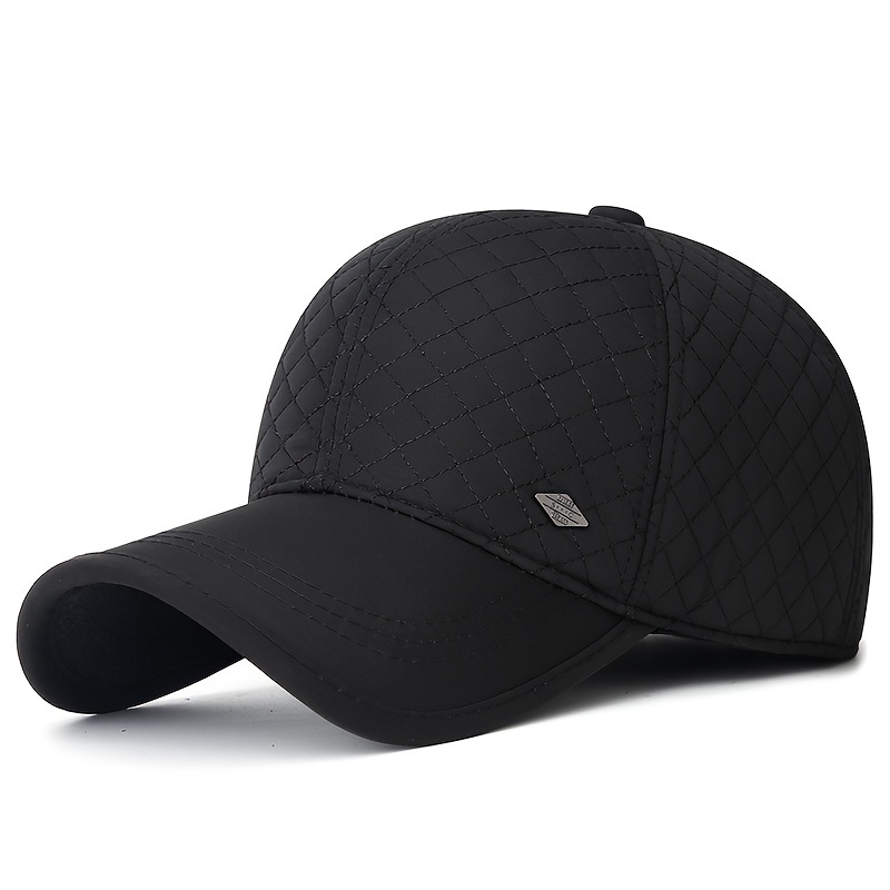 Image of 1pc Men's Winter Outdoor Ear-flap Hat, Plush-lined Thickened Duckbill Cap, Men's Cycling Ear-protection Baseball Cap