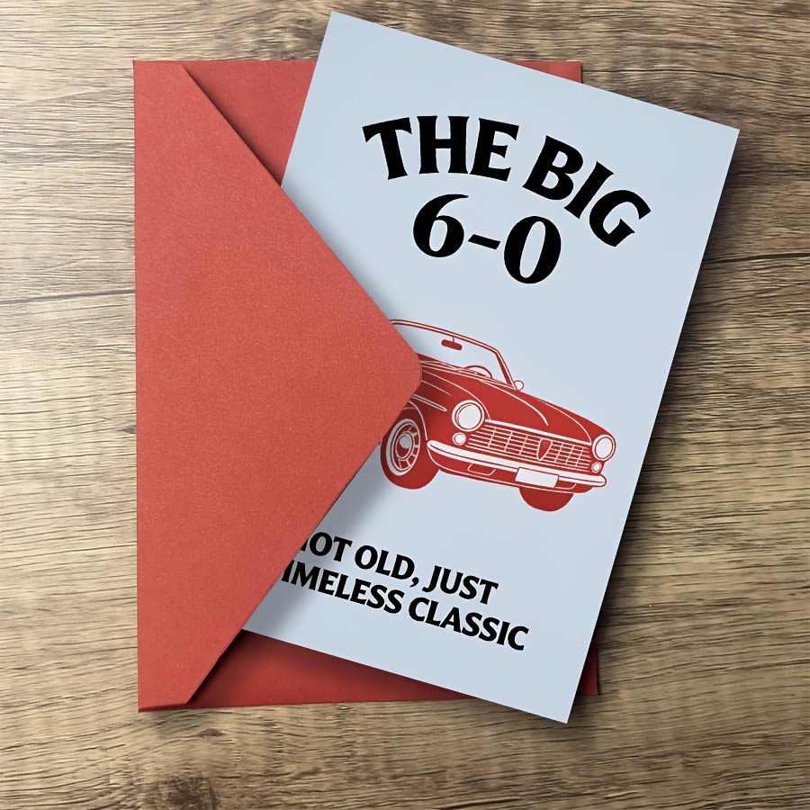 TEMU This Is A Birthday Card Suitable For A 60th Birthday Celebration, Featuring A '60s Vintage Classic' Theme. Its Retro Style Makes It Giving To