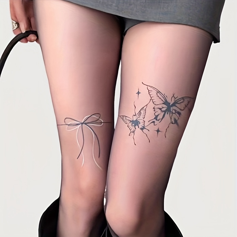 Image of A Pair Of/sexy, Exquisite, Sweet And Spicy Style Tattoo Stockings, Pure Desire Spring And Autumn Style Women's Anti-hook Stockings, Spring Sexy Pantyhose