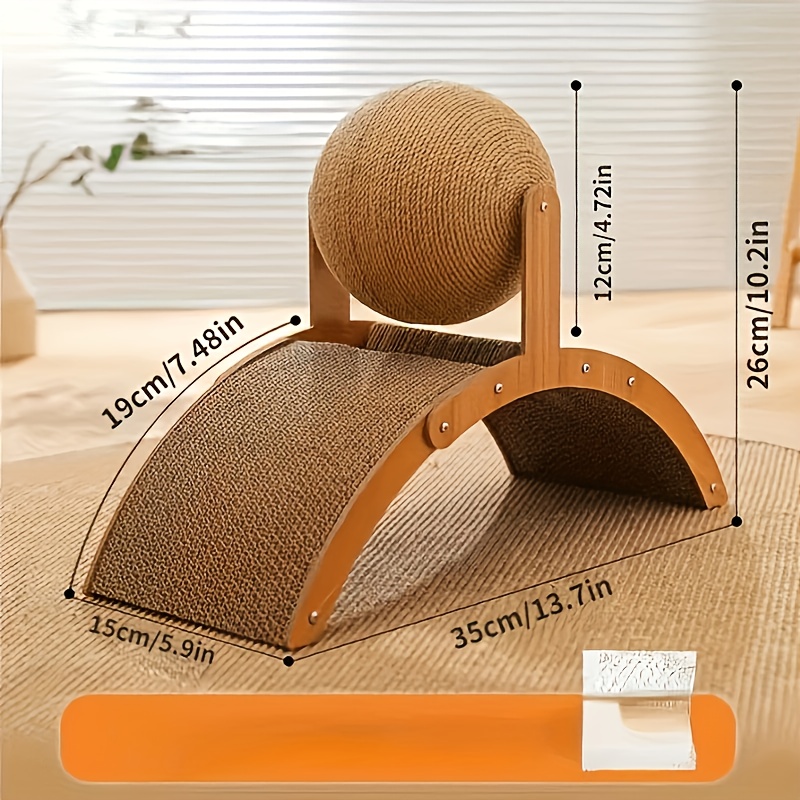 TEMU Cat Scratching Ball Toy Cat Scratch Board Vertical Cat Toy Wear-resistant Cat Scratch Column Corrugated Paper Grinding Claw Board For Self Relaxation