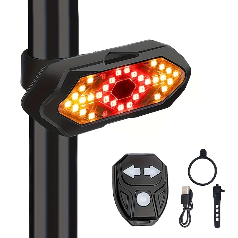 TEMU Light Rechargeable Bicycle With Remote Control & Sound 5 Bicycle Rear Light Back Safety Warning Cycling Taillight For Adult Kid Cycling Commuting Bike Mountain Bike Road Mountain Night Riding