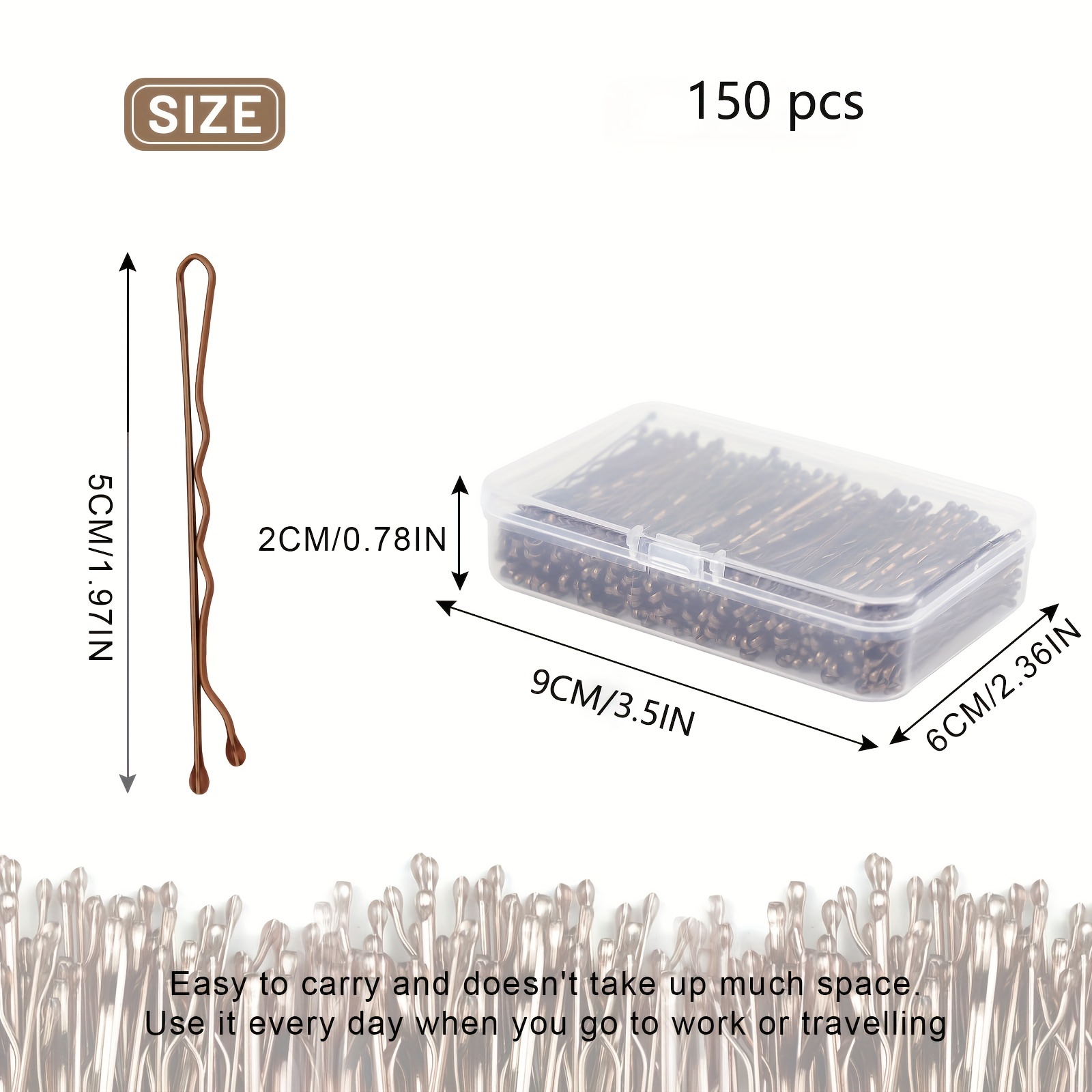 150pcs mini bobby pins brown hair bobby pins with storage box for girls and women   mini bobby pins for all hair types   hairstyles Product details 1