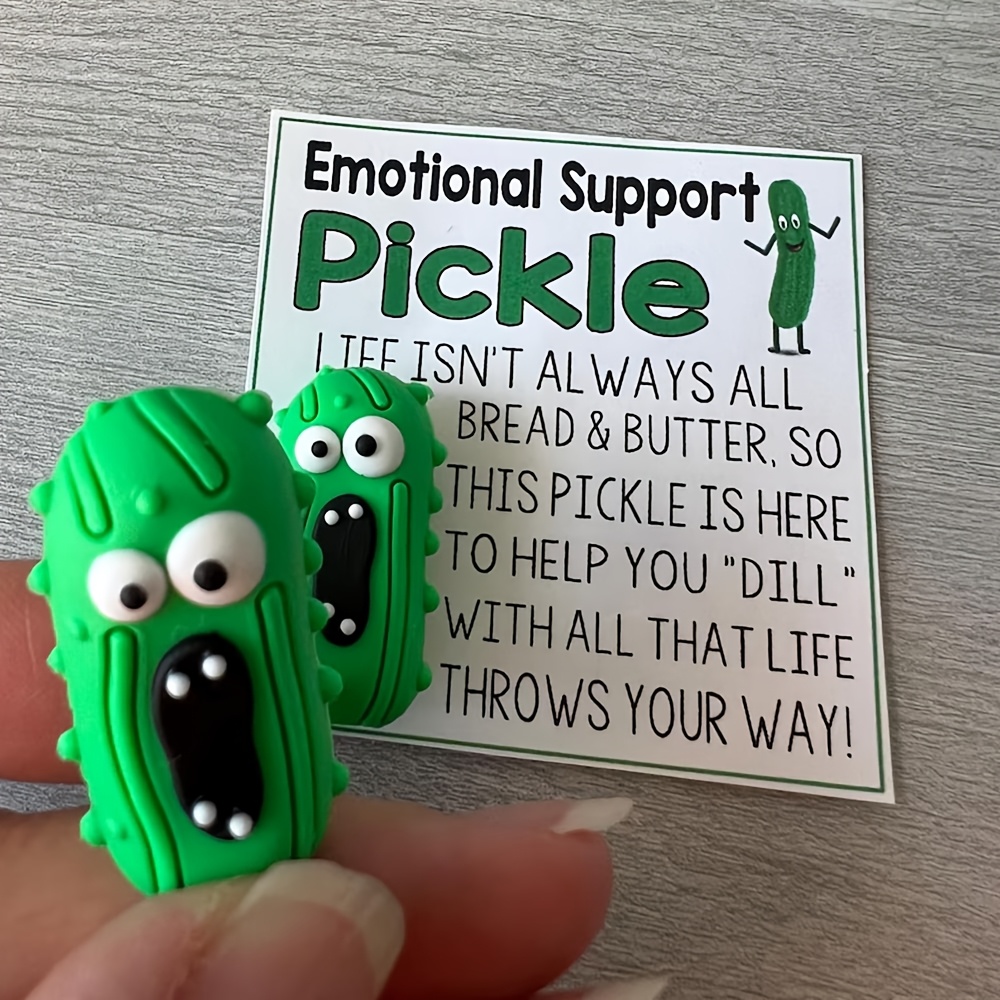 

1pc/2pcs Emotional Support Pickle Mini Figurine - Abs Material, Non-textile, Pocket-sized , Unique Birthday, Wedding Favor, Back To School, Christmas Gifts, Keepsake For Mom, Friends, Teacher