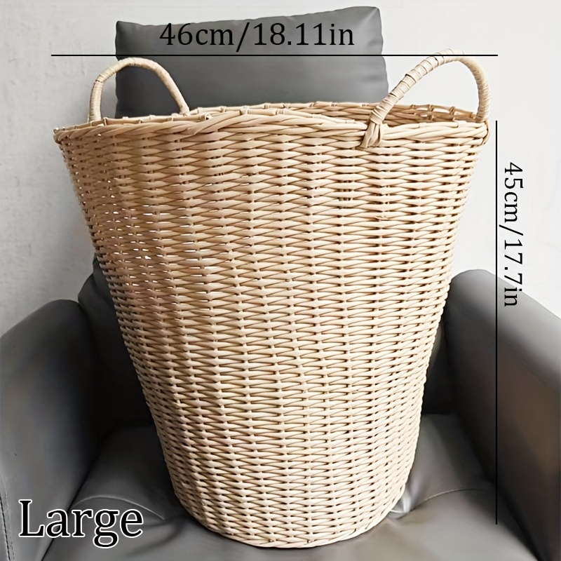 1pc contemporary wicker laundry basket handles high quality Temu