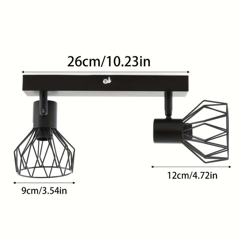 Adjustable Spot Light Fittings for Ceilings, Matt Black Wire Cage