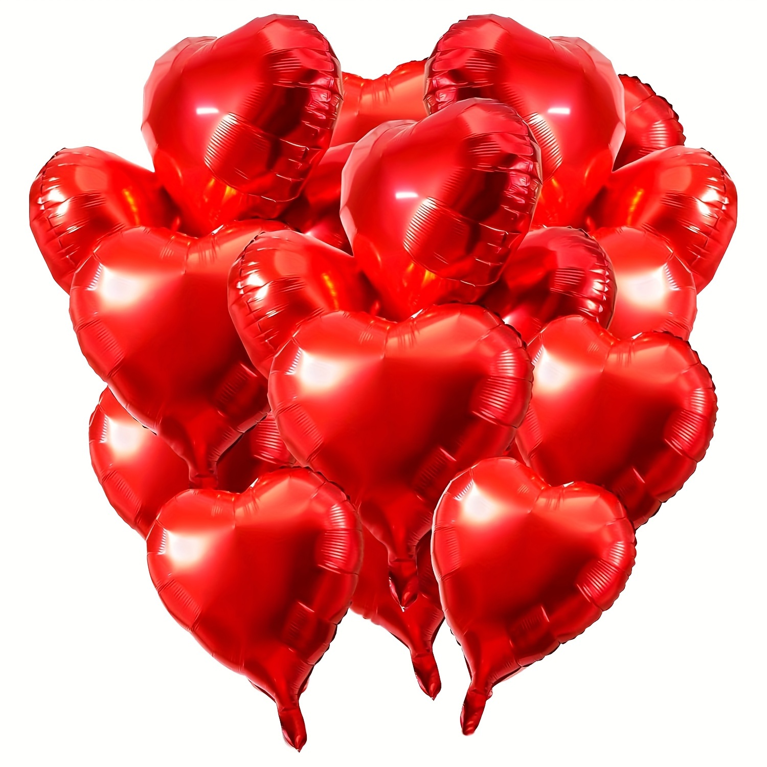 

50pcs Romantic Red Heart Shaped Aluminum Foil Balloons, 10-inch, Valentine's Day, Engagement, Wedding, New Year's Celebrations, No Power Needed, Party Decorations