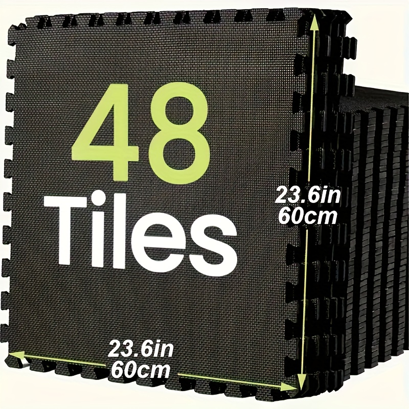 Image of 24 Tiles Gym Flooring Gym Mats Exercise Mat For Floor Workout Mat Foam Floor Tiles For Home Gym Equipment Garage