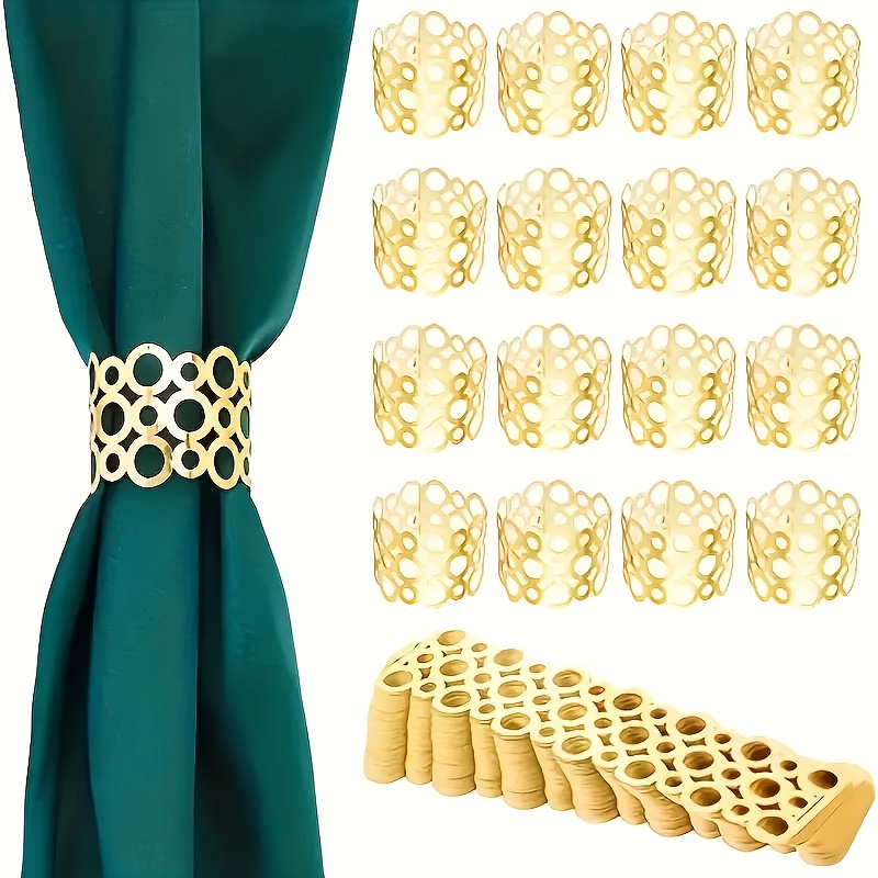 TEMU 40pcs Anneaux à serviettes en papier, texture métallique, parfaits pour anniversaires, , dîners, réunions de famille, décoration, idéal pour