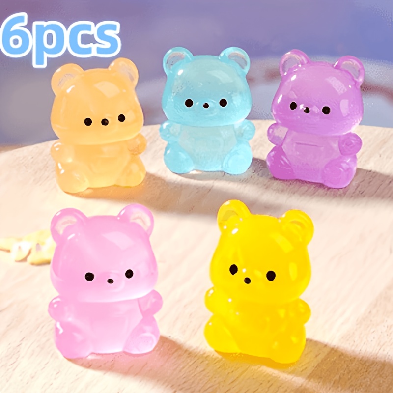 TEMU 6pcs, Cute Cartoon Luminous Additions Micro-landscape Desktop Ornament, Suitable For Christmas, Easter, Valentine's Day And Other Holiday