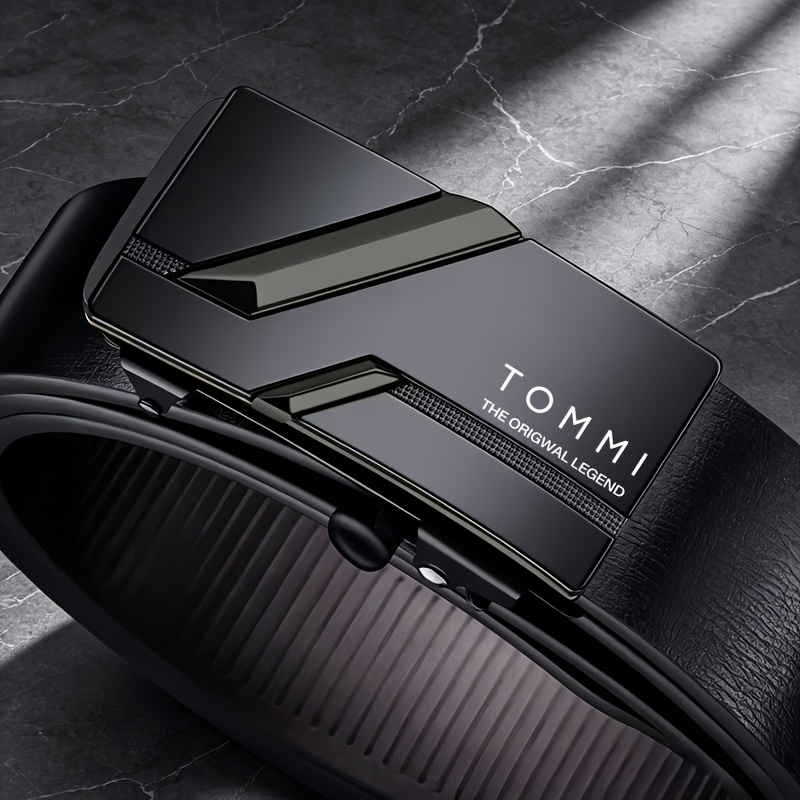 TEMU Simple Pattern Casual Business Automatic Belt For Men, Practical Style, Versatile For Jeans And Casual Pants, Wear-resistant And Durable, Quick