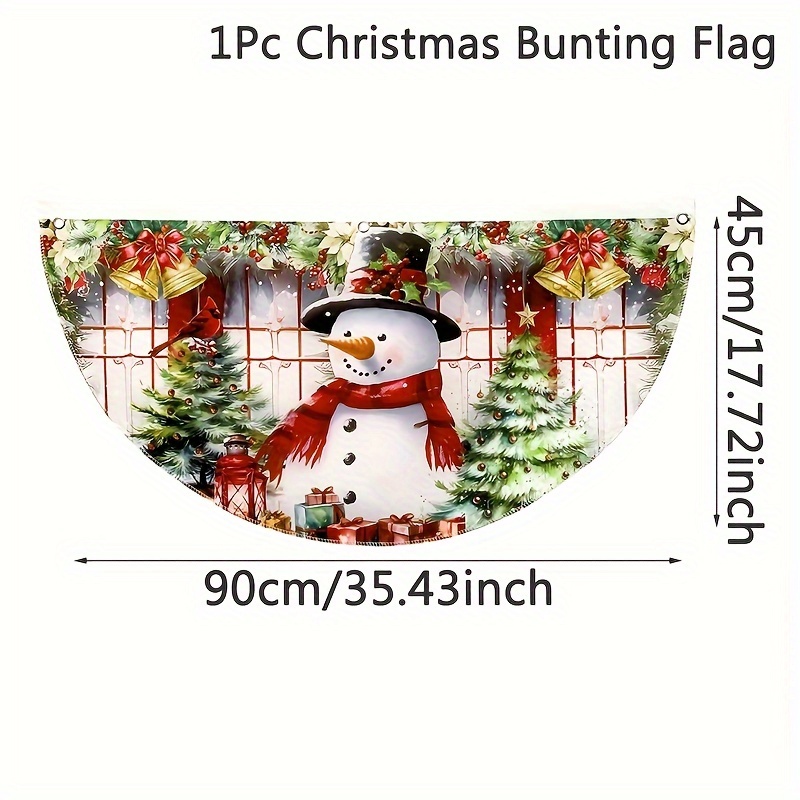 Image of 2d Door Banner 1pc, Christmas-themed Fan Flag, Made Of Polyester, Suitable For Outdoor Use, Festive Decorations For 2024, Ideal For Home, Garden, Fence, Yard, And Party Decor