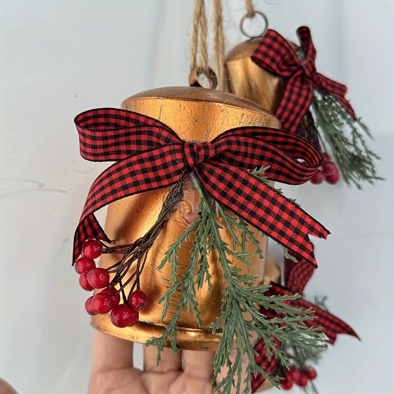 

Diy Christmas ---a Set Of 3 Red Bow Decorations, Christmas Decorations, , Hanging Decorations, Brass , , Cylindrical