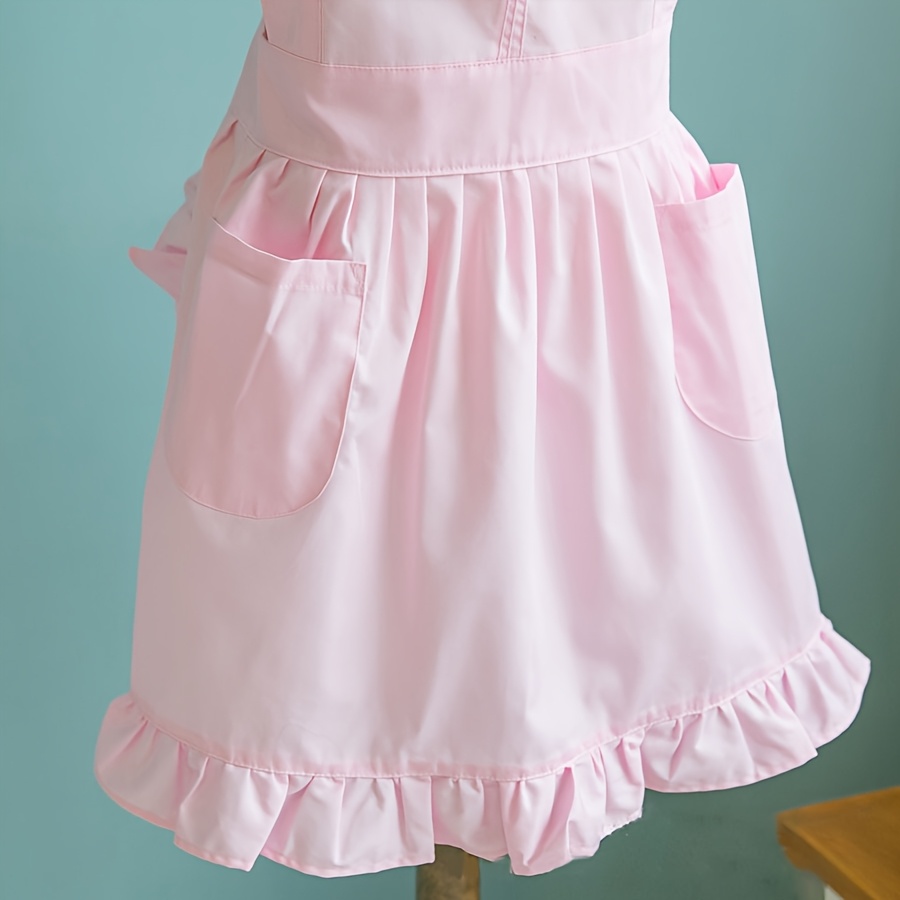 Grembiule Da Cucina In Cotone Bianco Retrò - Regolabile Con Tasche, Taglia Unica Per Cameriera O Casa - Foto 11