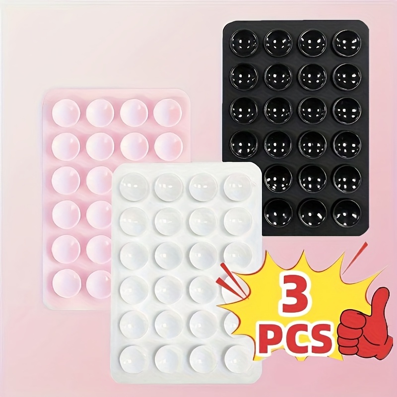 3pcs Set Of Phone Silicone Suction Cup Pads, 118.11 Inch Adhesive Strips, , No Battery Required, Includes Electronic Components, Silicone Phone Suction Cups