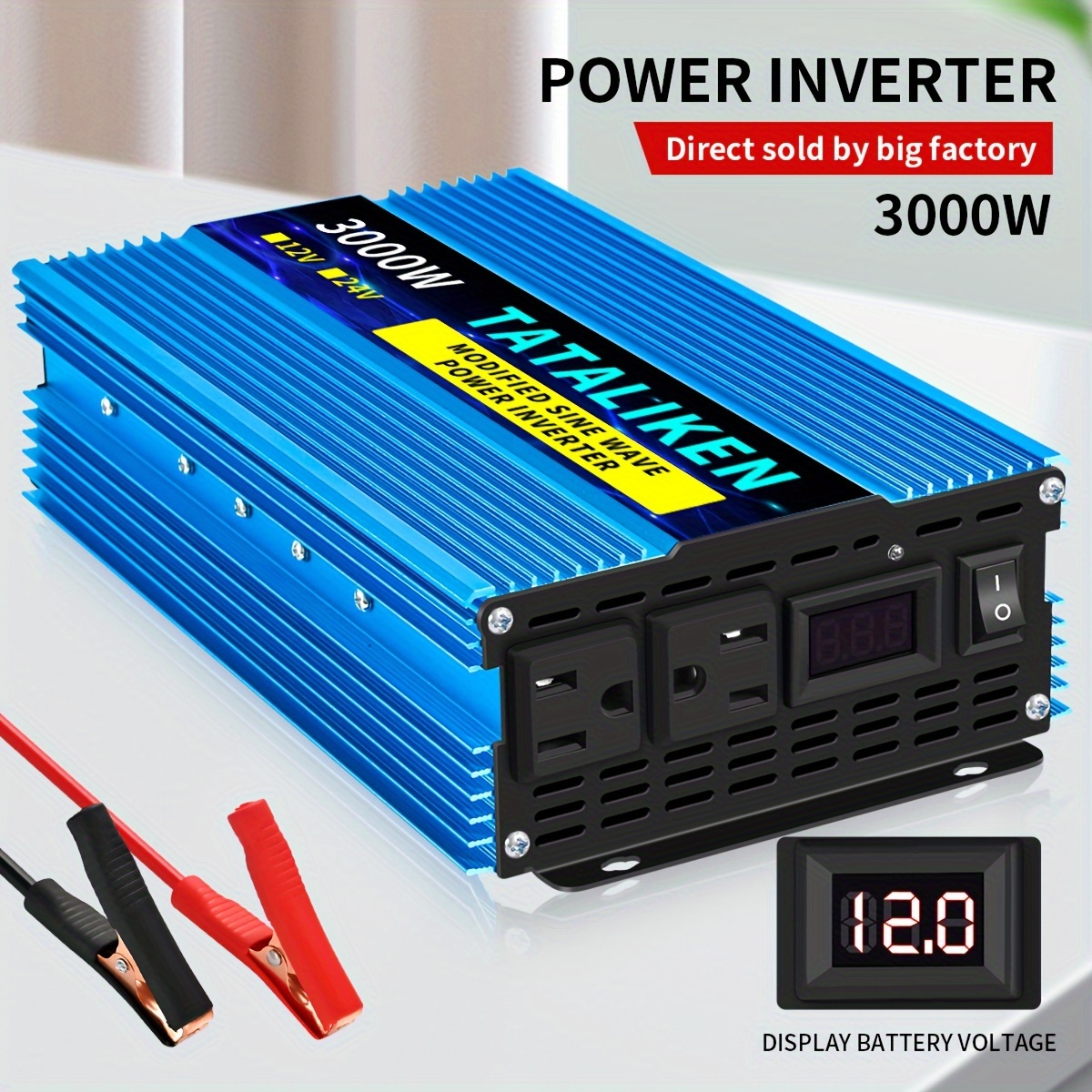 

Power Inverter 3000w Automotive Power Converter 12v To Ac 110v Automotive Power Converter With Usb Inverter For Mobile Phones, Laptops And Other Devices