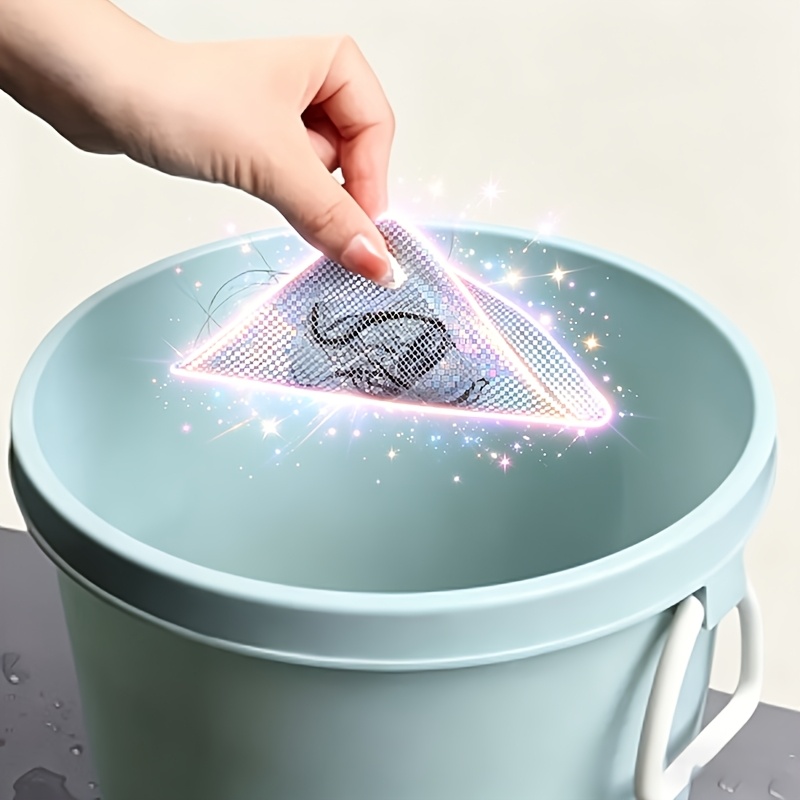 TEMU 20 Disposable Hair Catchers For Shower Drain, With Mesh Stickers, For Bathroom Laundry Tub Bathtub Kitchen Sink, Traps Human And Pet Hair