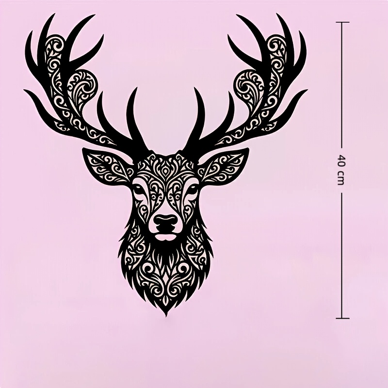 TEMU 1pc Deer Head Metal Wall Art, Rustic Stag Wall Decor, Hunting Cabin Wall Hanging, Woodland Home Decoration. , It Can Be Used As A Gift For Any