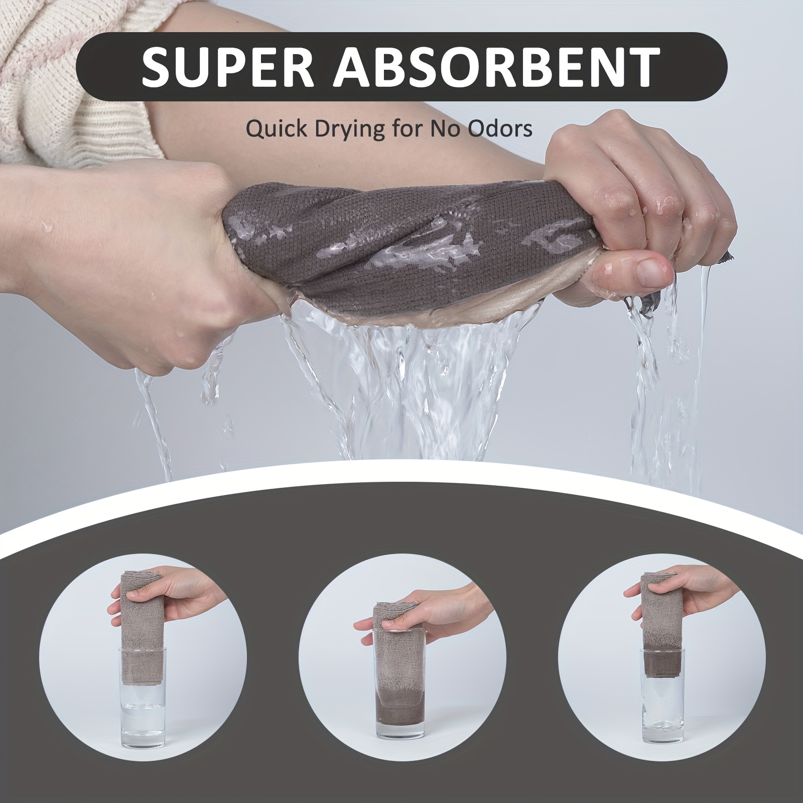 50 pack washable reusable cleaning cloths microfiber towel tear away cleaning towels roll 12 12 absorbent rags drying dishcloths for   car Product details 3