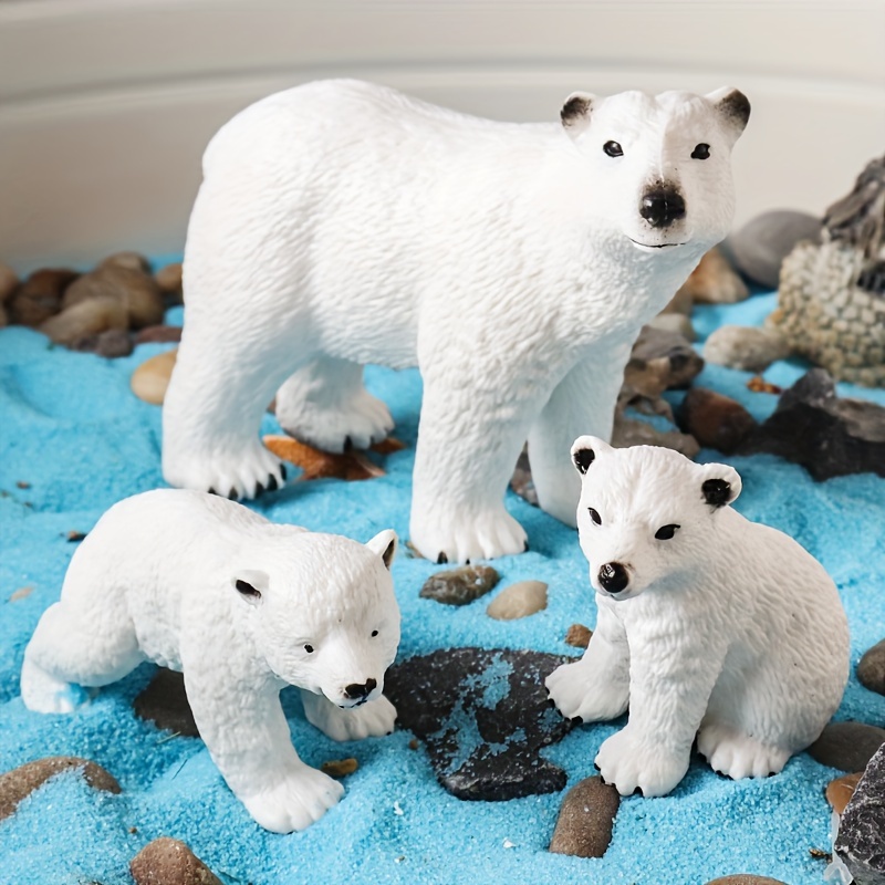 

3pcs/set Polar Bear Small Ornaments, Simulation Polar Micro Landscape Doll Toy Model Desktop Ornaments Cake Decorations Party Gift