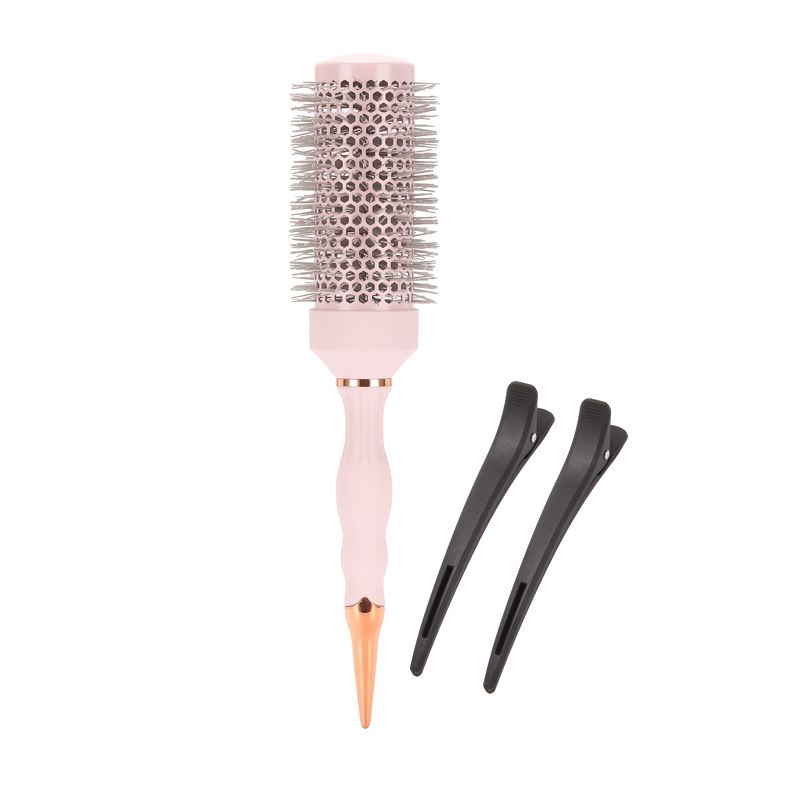 TEMU 4 Sizes Are , 1 Rat Tail Handle Curling 2 Duckbill Clips, Made Of Abs Material And High-temperature Resistant Nylon Bristles, Used With A Hair